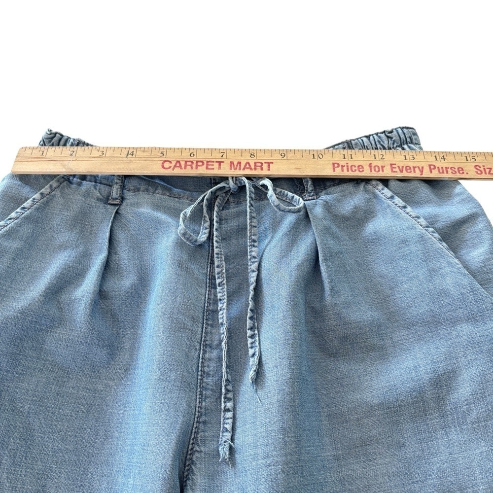 American Eagle Size 6 Lyocell Elastic Waist High Rise Wide Leg Cropped Pants - Picture 5 of 9